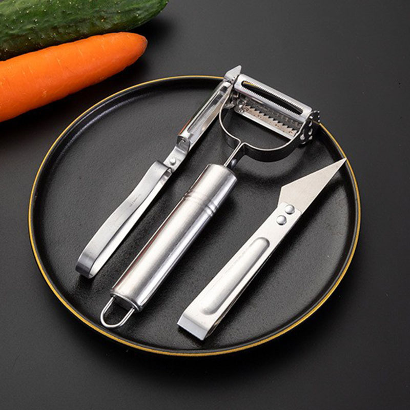 Picture of Stainless Steel Peeler Three-Piece Set Household Three-in-One Planer Multifunctional Scraper Kitchen Three-Piece Set Grater