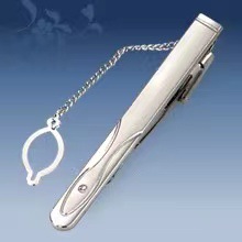 Picture of Metal tie clip men's suit chain 140 simple flower type business atmosphere with drill tie clip