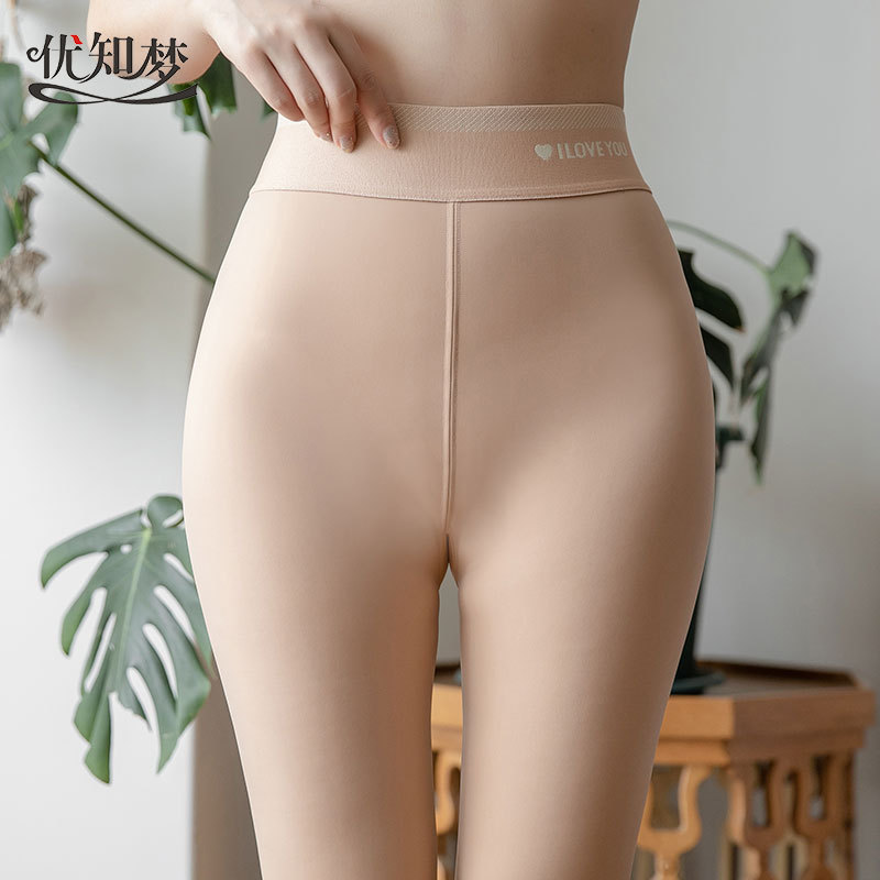 Wholesale water light socks leggings socks light legs one pants artifact wear autumn and winter plus velvet padded warm pants plus size