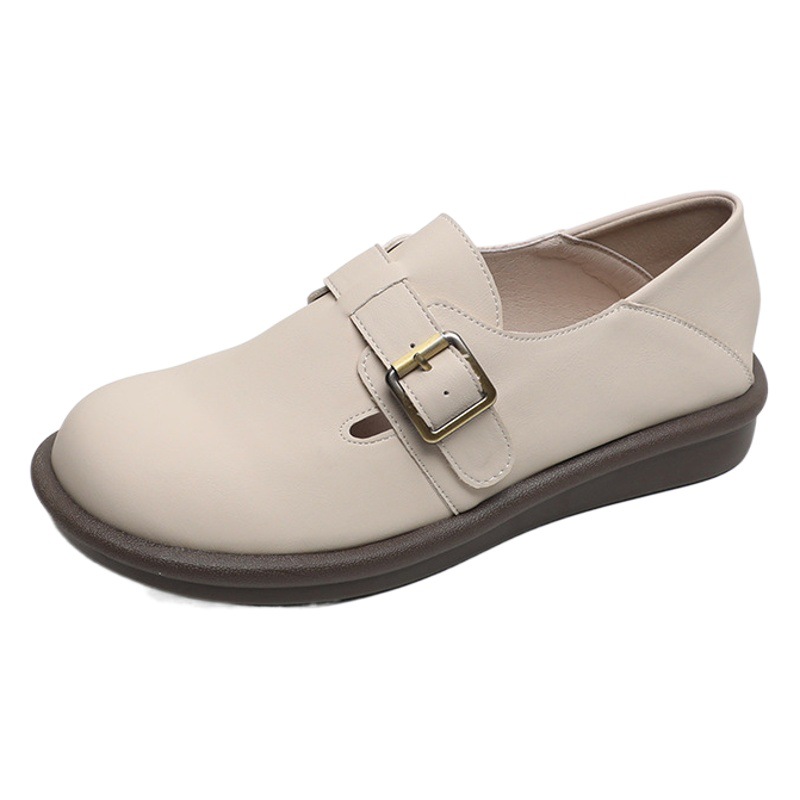 Weiwei Girl 723-3 French Round Toe Slip-On Birkenstock Shoes Soft Sole Single Shoes Women's Flat Loafers Women's Autumn