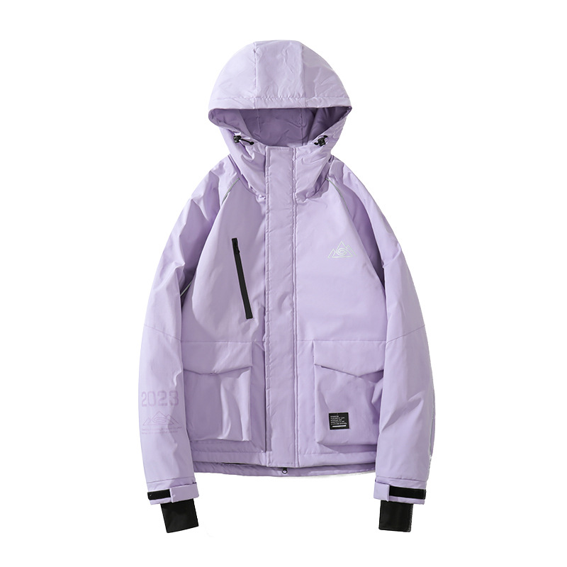 Picture of Ski Resort Rental Winter Waterproof Zipper Velcro Ski Suit for Men and Women Reflective Strip Warm Thickened Mountaineering Jacket