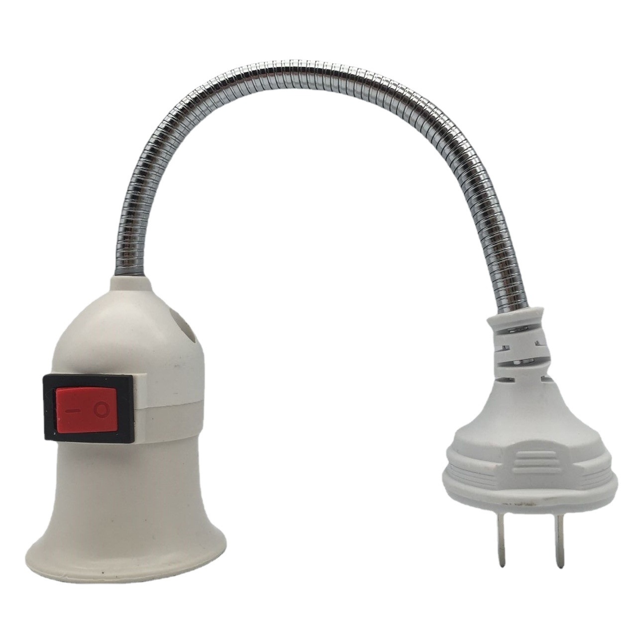 Foreign Trade Export Thailand Stainless Steel Hose E27 Luokou Lamp Holder Steering Bent Rod Mobile Lamp Holder Test Lamp Holder