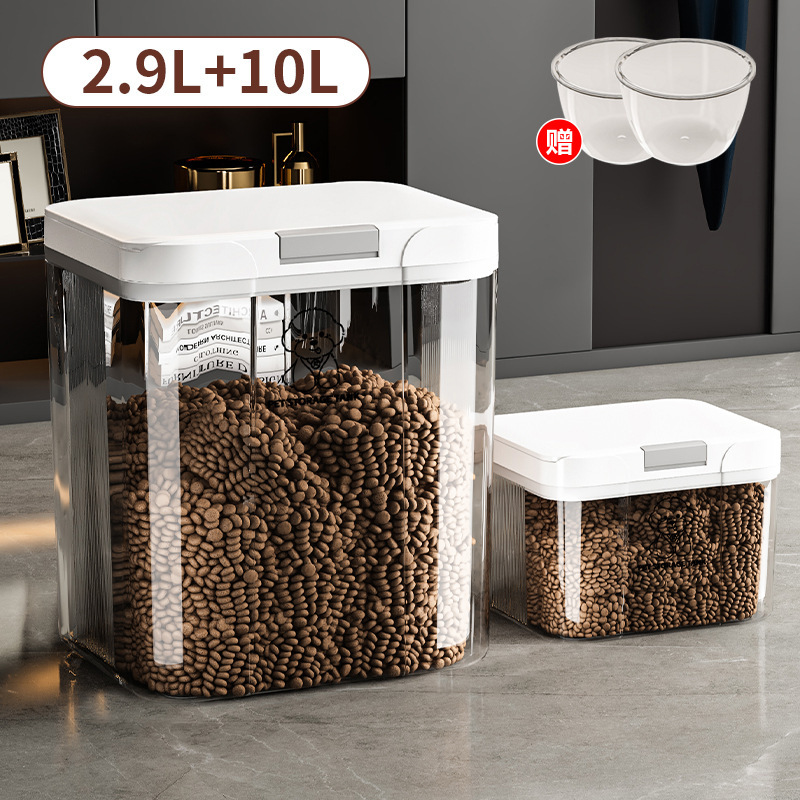 Picture of Pet Food Grain Storage Bucket Cat Food Dog Food Sealed Bucket Cat Food Drying Storage Bucket Moisture-proof Dust-proof Storage Bucket