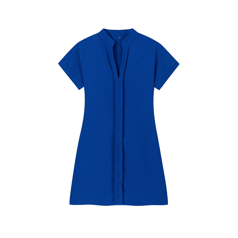 Picture of 2024 spring and summer European and American women's light ripe solid color short sleeve dress