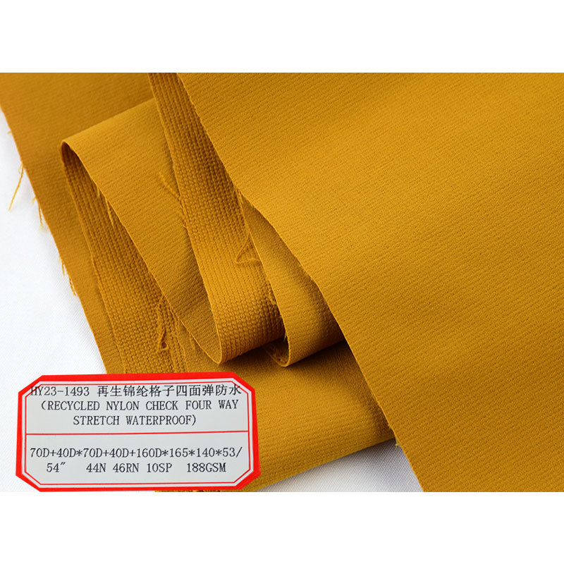 RPET recycled nylon plaid four-sided elastic fabric sportswear jacket jackets mountaineering suit waterproof fabric