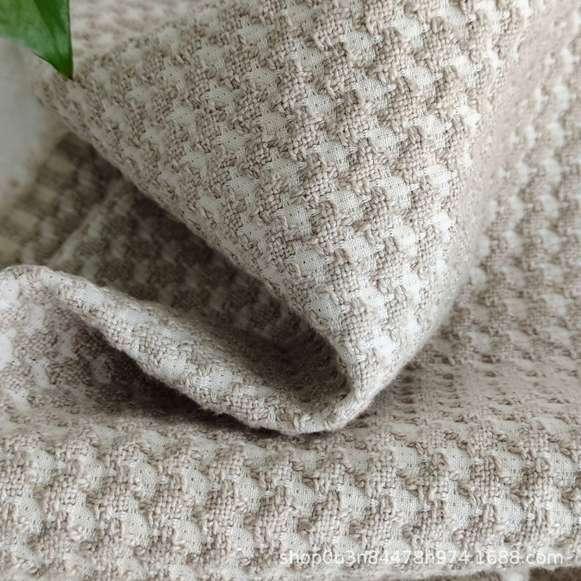 Linen Cotton Primary Color Jacquard Double-layer Blanket Fabric Italian Linen Double-sided New Blanket Linen Floor Mat