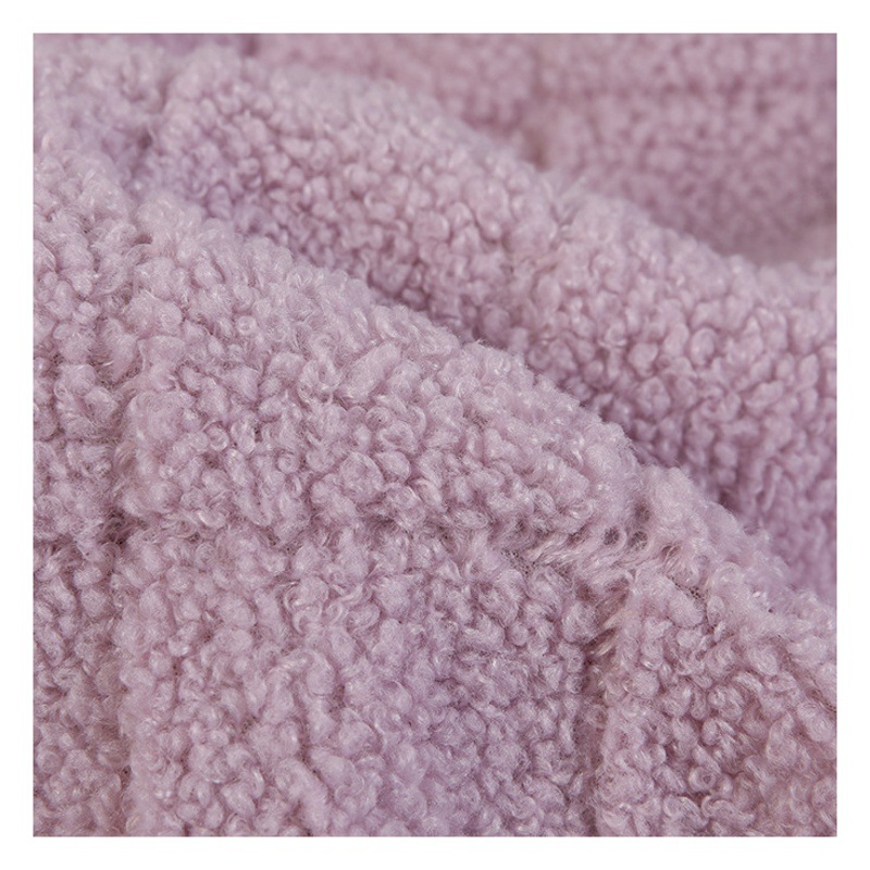 Plush coat jacket fabric 300g polyester Teddy Velvet Teddy wool embossed Diamond Square square fabric