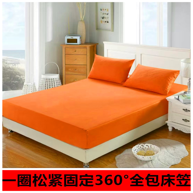Picture of Bed sheet single-piece fitted sheet all-inclusive bedspread mattress protective cover washed cotton summer maternal and child washed cotton fitted sheet three-piece set