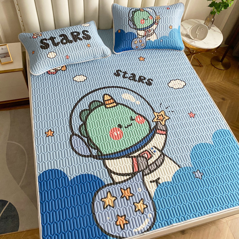 Picture of 2023 new large version of digital printing latex mat three-piece summer bedding air-conditioning mat washable