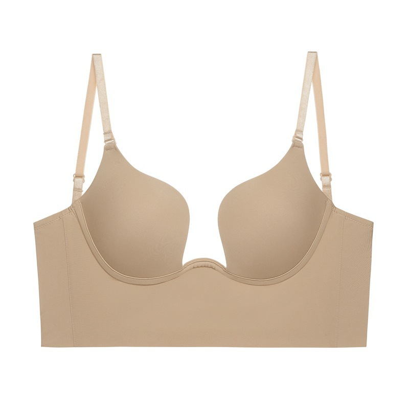 Picture of Sexy Gloss Seamless Underwear U-shaped Big Backless Beautiful Back Bra Small Chest Gathering Anti-sagging Bra Neck Bra