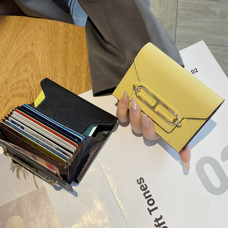 2025 New High-end Genuine Leather Women's Card Bag Fashionable and Exquisite ID Bag Multi-card Bits Large Capacity Anti-degaussing Cowhide