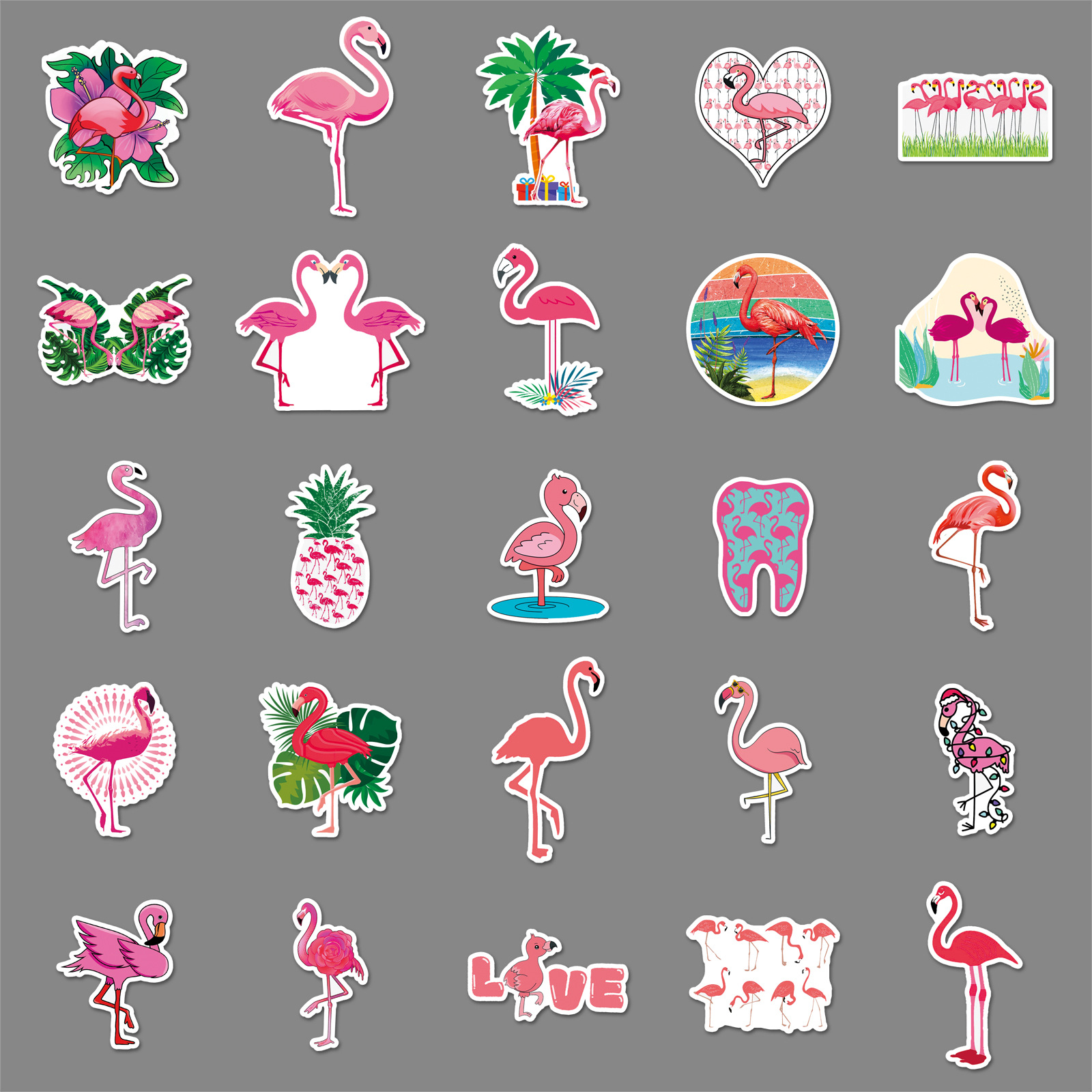 Picture of 50 Flamingo Graffiti Personality Cross-border Cartoon Animal Creative DIY Skateboard Water Cup Luggage Sticker Wholesale