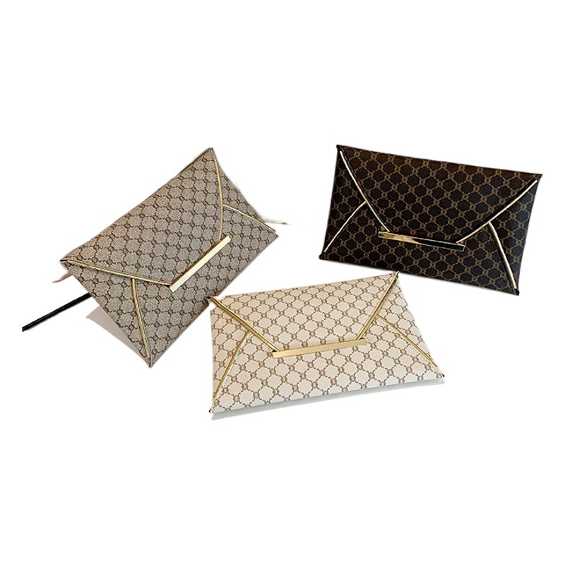 Old Flower Clutch Bag Women's 2024 Spring New Ultra-thin Envelope ID Bag Patent Leather Crocodile Pattern Inner Bag Wallet