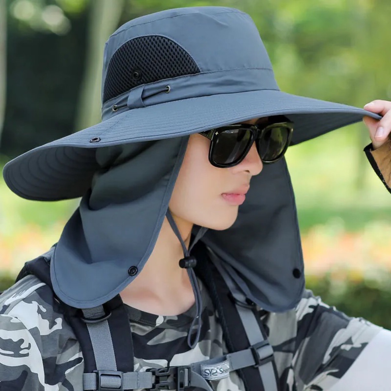 Men's New Sun Hat All-round Sun Protection Big Rim Outdoor Summer Mountaineering Fishing Hat UV Protection Sun Hat
