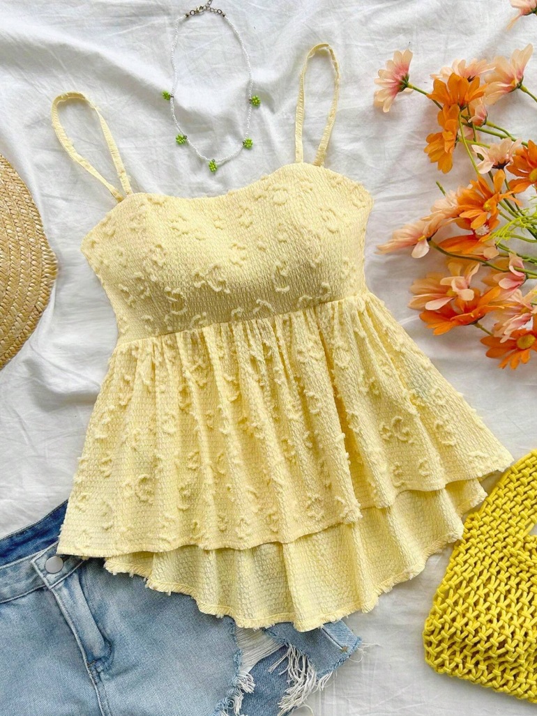 Amazon Cross-border New Shoulder Tube Top Vest Women's Summer Niche Design Sense Ruffled Skirt