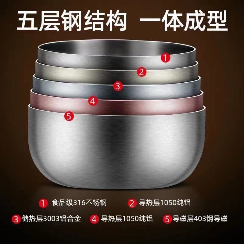 Picture of 316 Stainless Steel Snow Pan Japanese-style Milk Pan Non-stick Pot Honeycomb Soup Pan Breakfast Food Supplementary Pan Frying Pan with Lid