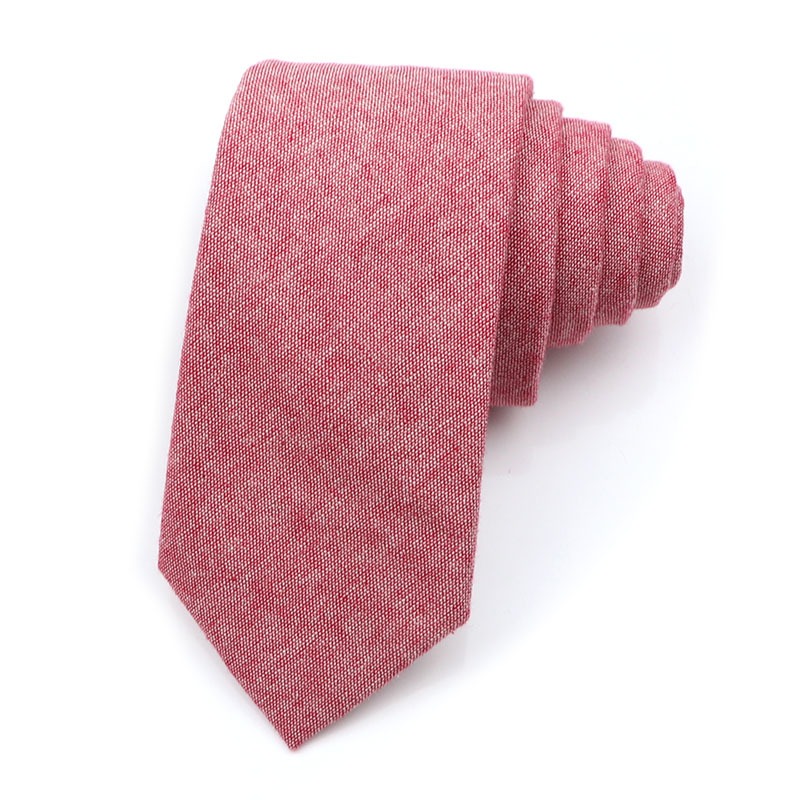 Picture of Cotton and linen tie men's tie casual fashion tie 18 color 6cm ultra narrow tie spot
