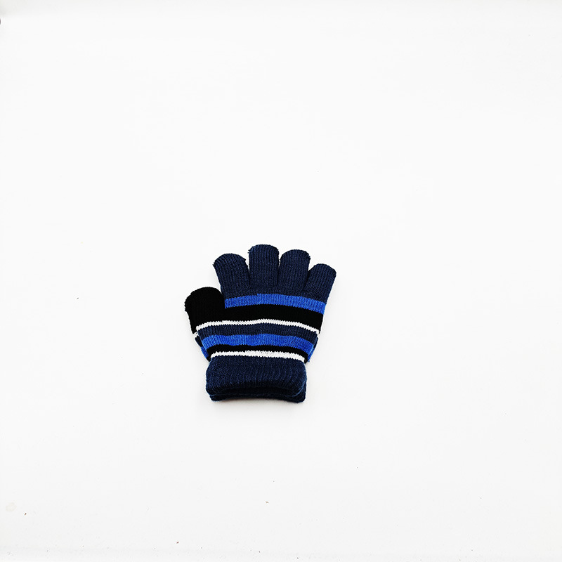 Picture of Cross-border e-commerce outdoor striped double-layer thick new warm gloves children's children manufacturers small batch of autumn and winter Korean version
