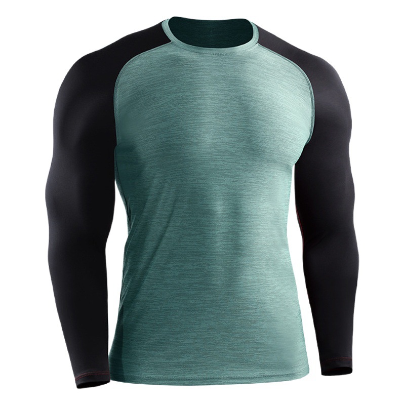 Summer basketball slim-fit sportswear men's running mountaineering muscle fitness T-shirt quick-drying breathable long-sleeved training top
