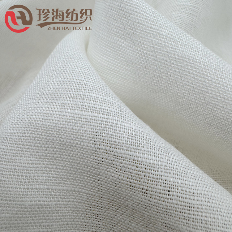 Picture of Spot 140g Linen Cotton Spring and Summer Clothing Fabric Cotton and Linen White Cloth Shirt Printed Linen Cotton Fabric Batch