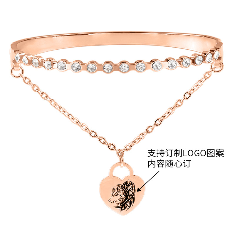 Picture of Stainless steel letter bracelet women fashion love Rome tag bracelet titanium steel buckle bracelet wholesale