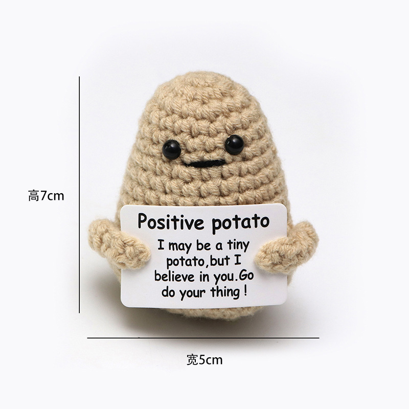 Picture of Cross-Border Hot-Selling Wool Crochet Positive Energy Potato Knitted Wool Cucumber Positive Energy Wool Crocheted Doll Finished Product