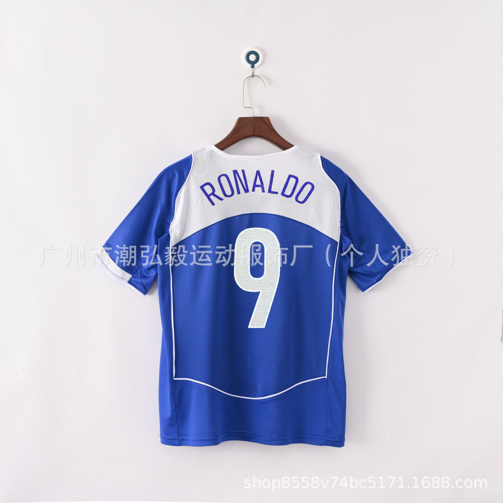 Picture of Wholesale Vintage 980204 World Cup Brazil Jersey No. 9 No. 10 Ronaldo Vintage Jersey Soccer Uniform