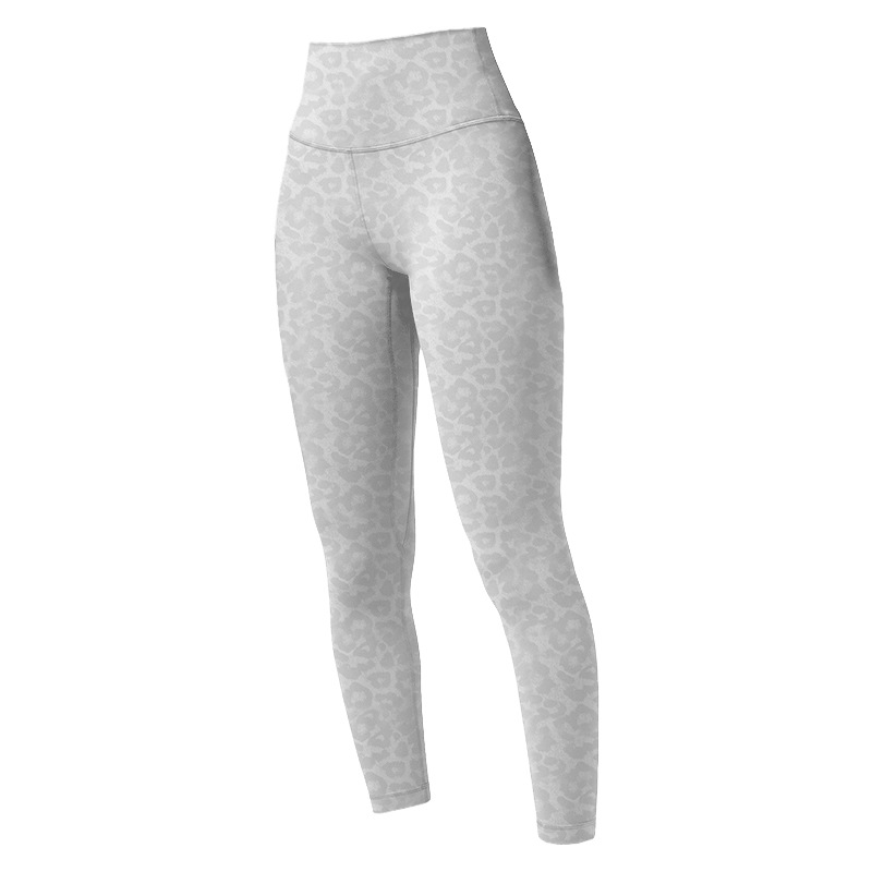 Spring and Summer Yoga Wear High-Waisted Women's Sports Leopard Print Tight-Fitting Nude Nine-Point Fitness Jogging Training High-Waisted Pants