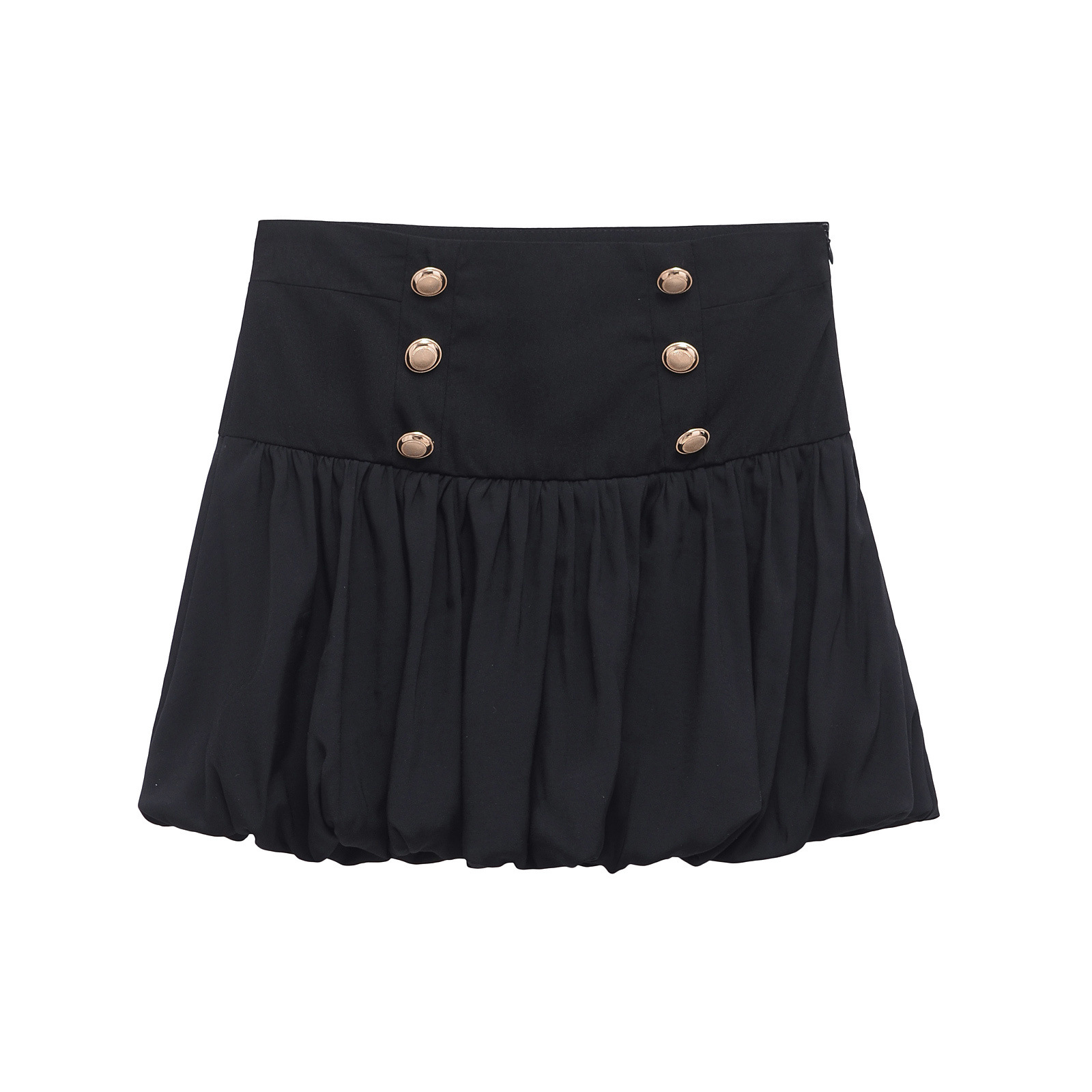 ZA cross-border women's clothing wholesale European and American style new puffy elastic hem double-breasted A- shaped skirt 8741281