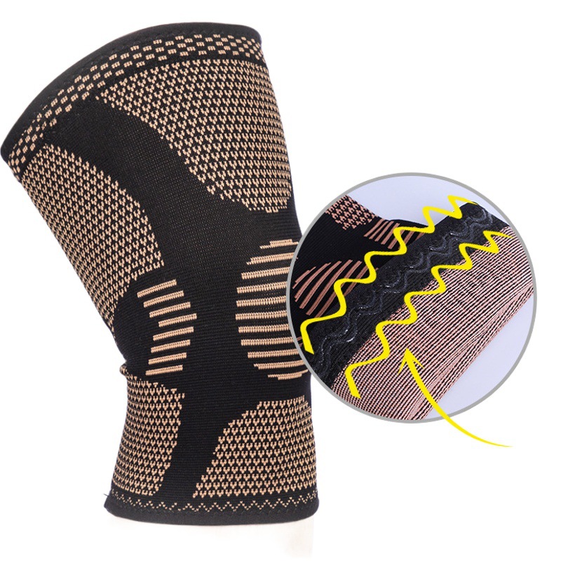 Copper sports kneecap knitted kneecap copper ion kneecap copper fiber four-sided elastic nylon breathable basket volleyball protective gear