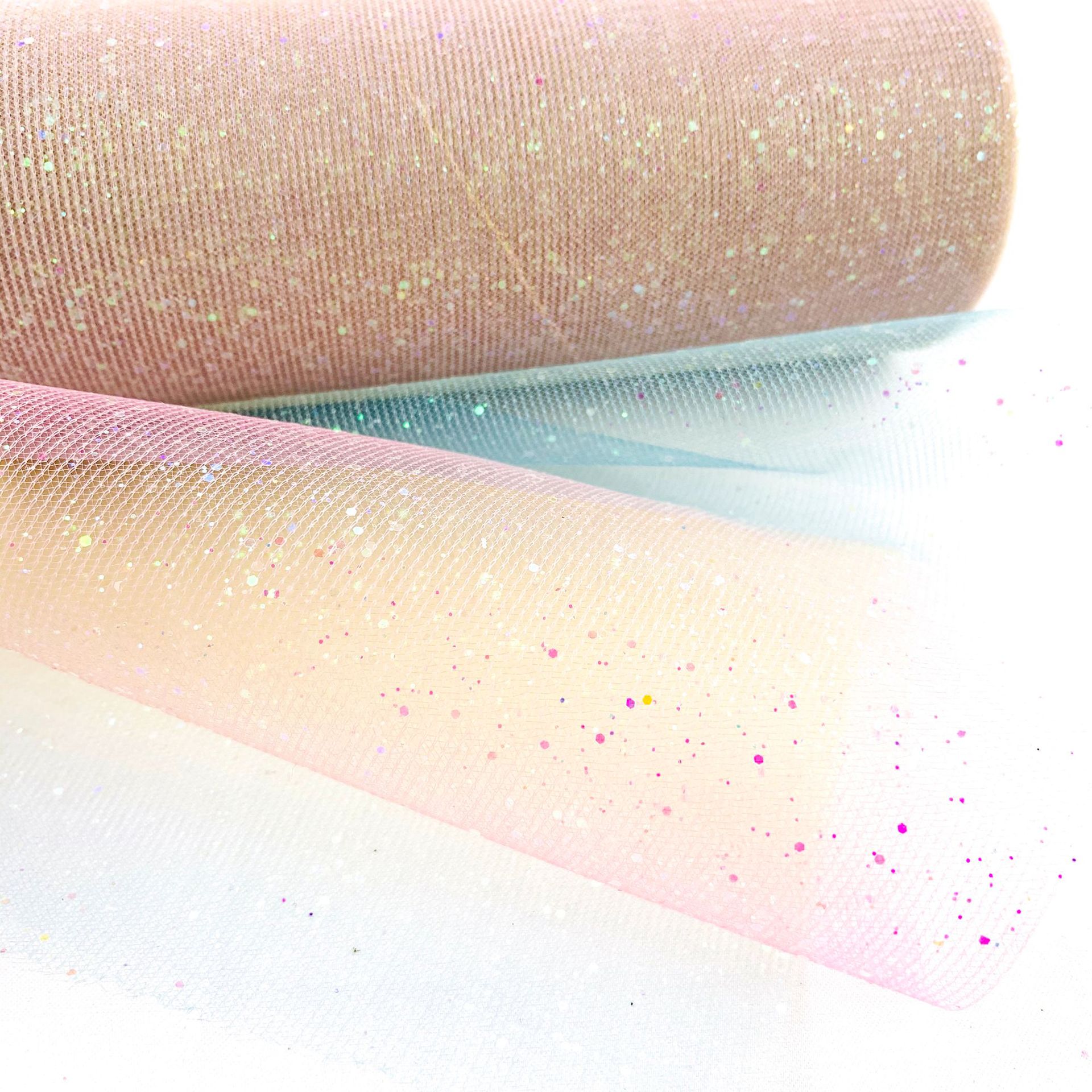 Picture of ABK10Y Glitter Rainbow Gauze Roll American Gauze Roll Photo Background Table Skirt TULLE Children's Hair Accessories Laser