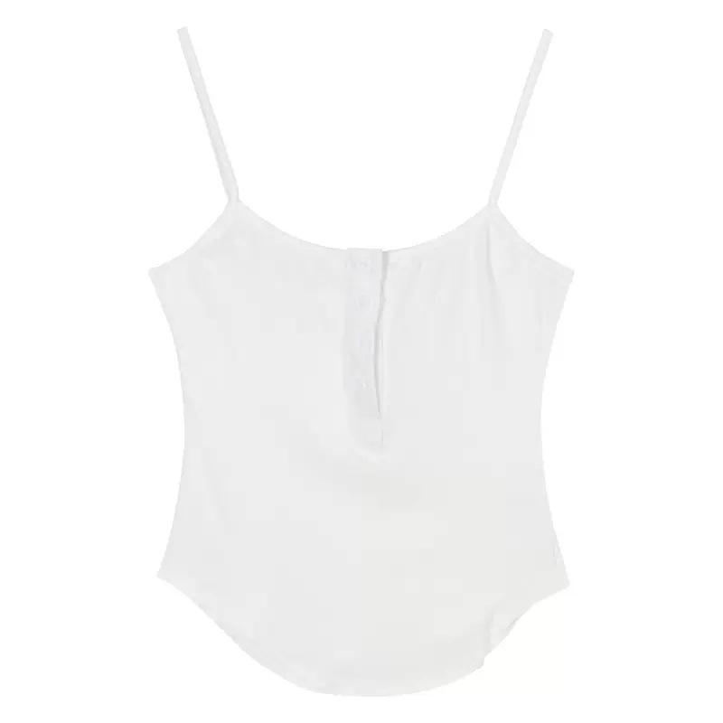 Picture of Irregular Pure Desire Style Beautiful Back Women's Summer Vest Sling Sleeveless Outer Wear Top Button Slim-fit Design Sense
