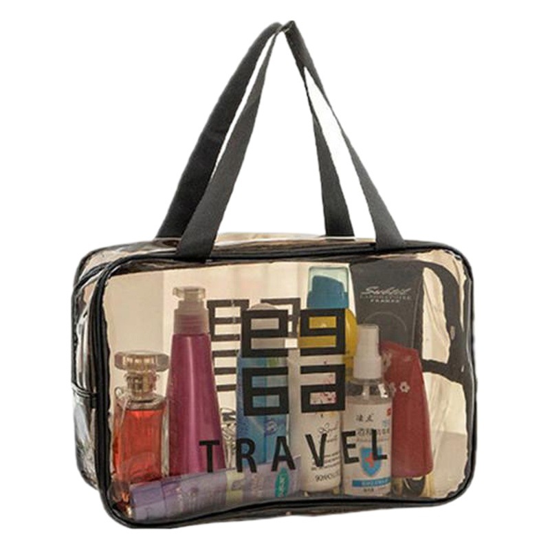 Picture of Transparent Cosmetic Bag Pvc Toiletry Bag Business Trip Cosmetics Bag Waterproof Large Capacity Satchel Cosmetic Bag Cosmetics Bag