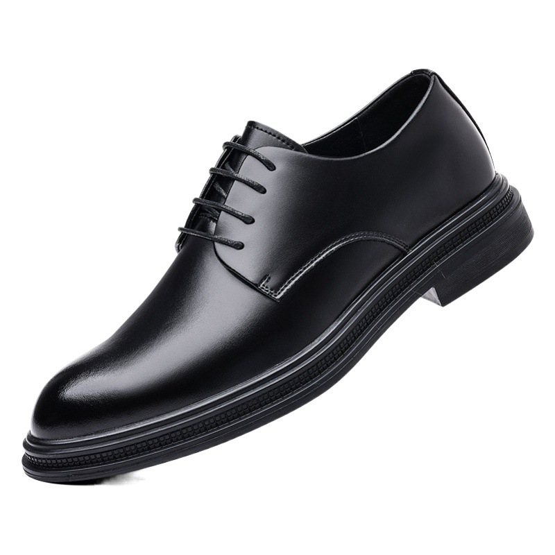 Leather shoes men's autumn business formal British men's shoes commuter wind low black with suit leather shoes a generation of hair