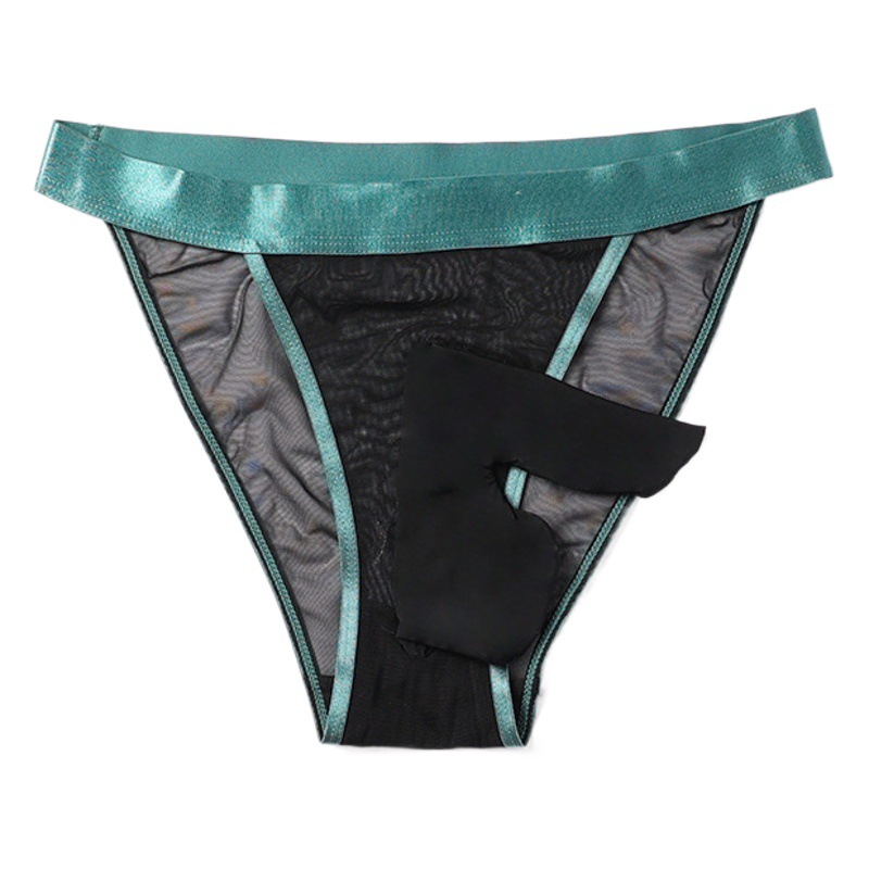 Men's Full Transparent Sexy Triangle Inner Pants with JJ Bag Non-marking Super Soft Skin-friendly Breathable Mesh Sexy Underwear