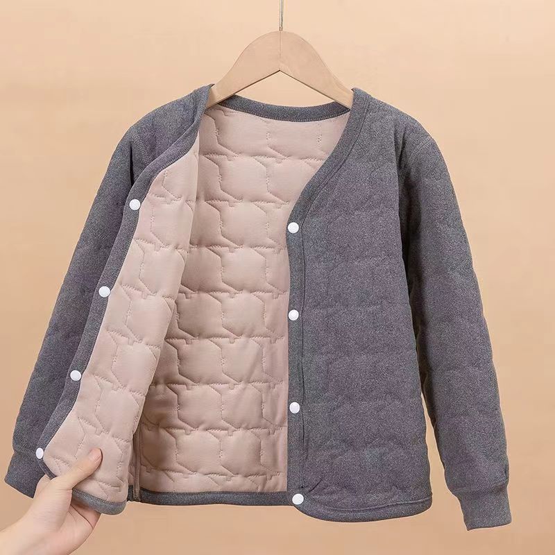 Picture of Children's inner liner cotton-padded jacket for boys and girls wear cotton-padded jacket for middle and large children's school uniform artifact baby silk warm cotton-padded jacket