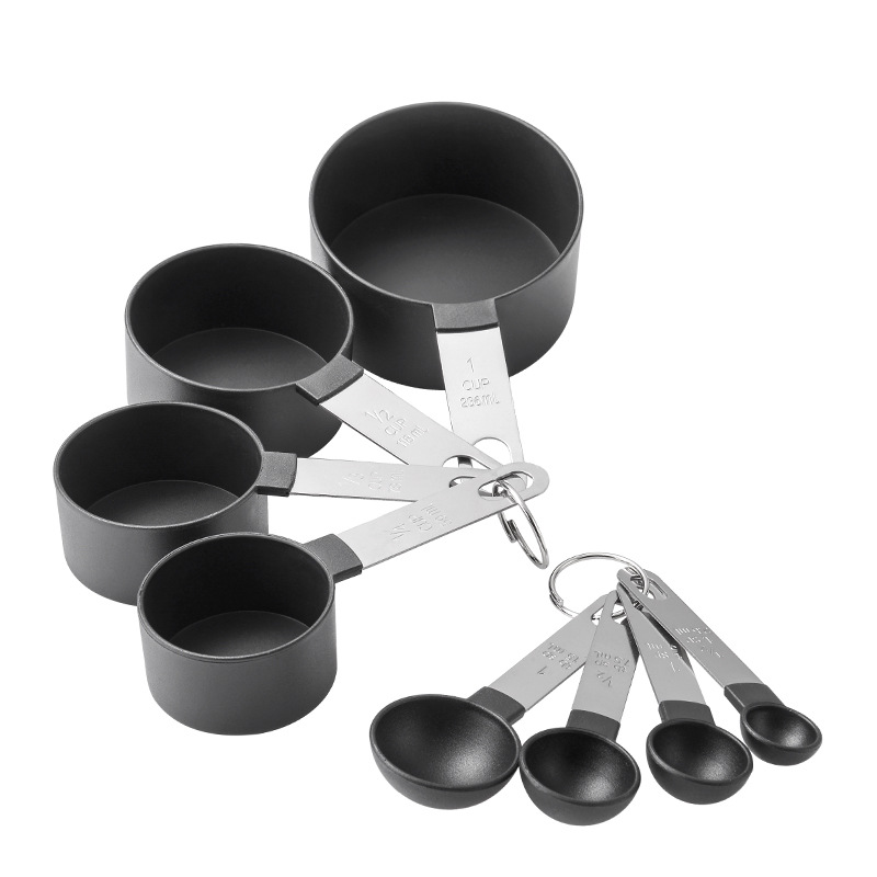 Picture of New stainless steel handle measuring cup 8 piece set plastic measuring spoon measuring spoon Baking set kitchen gadget measuring spoon