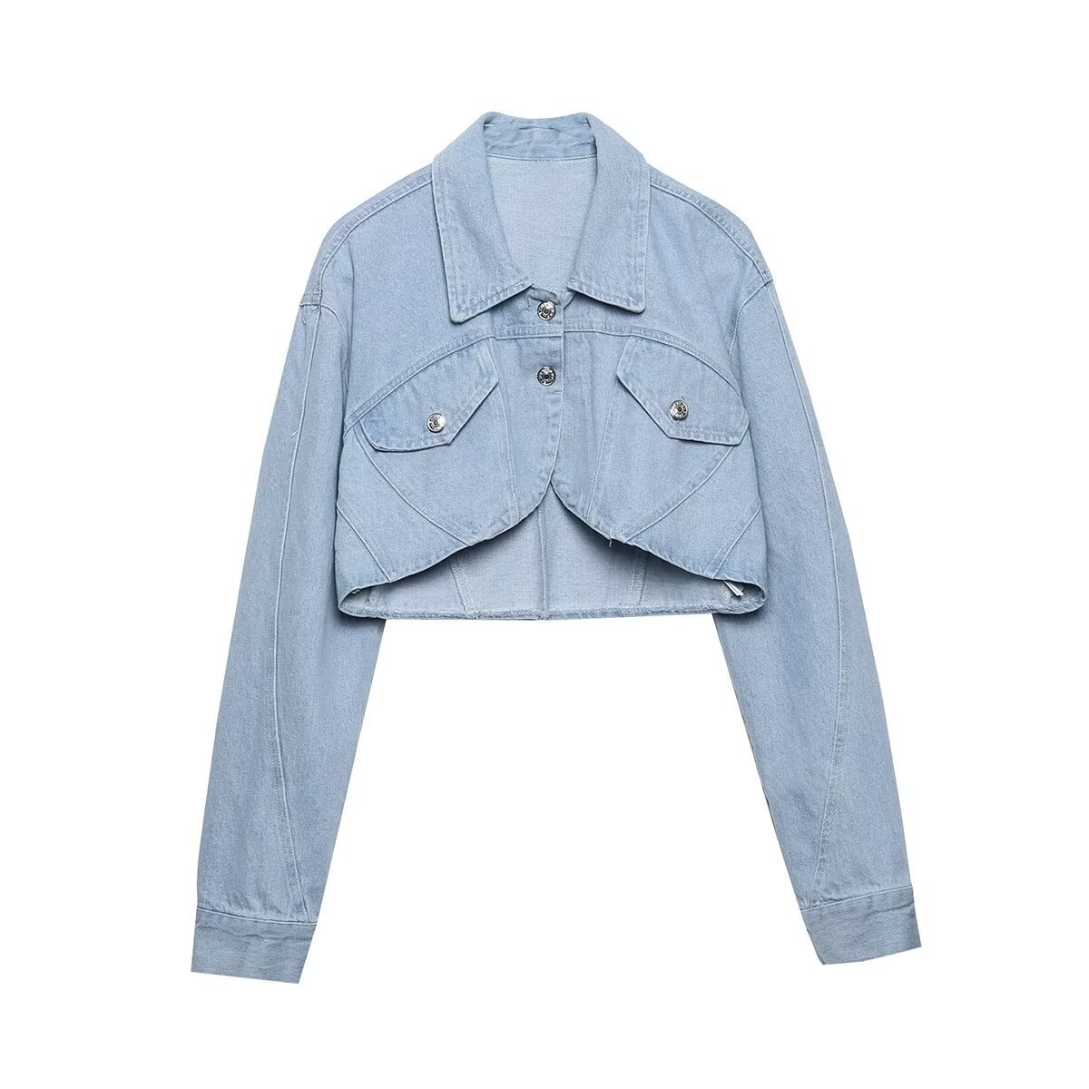 Europe and the United States Amazon cross-border wholesale 2024 winter new women's top exposed short Denim jacket