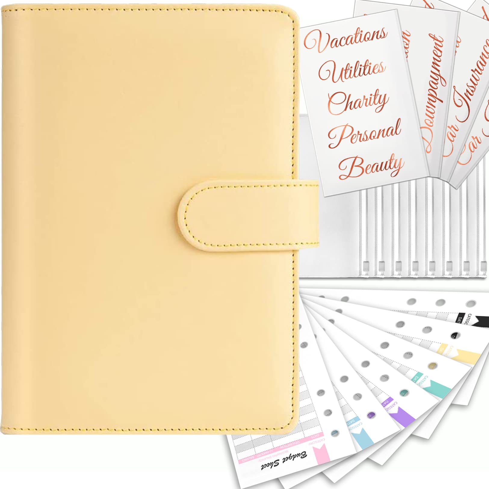 Picture of Cross-border spot explosions macaroon binder laser love hand book PU cash plan budget book.