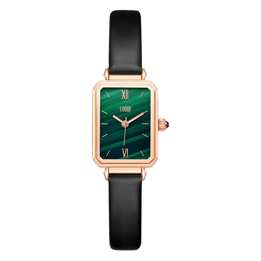 New Genuine Small Green Watch Ladies Gift for Girlfriend Niche Light Luxury Square Fashion Women's Trendy Women's Watch