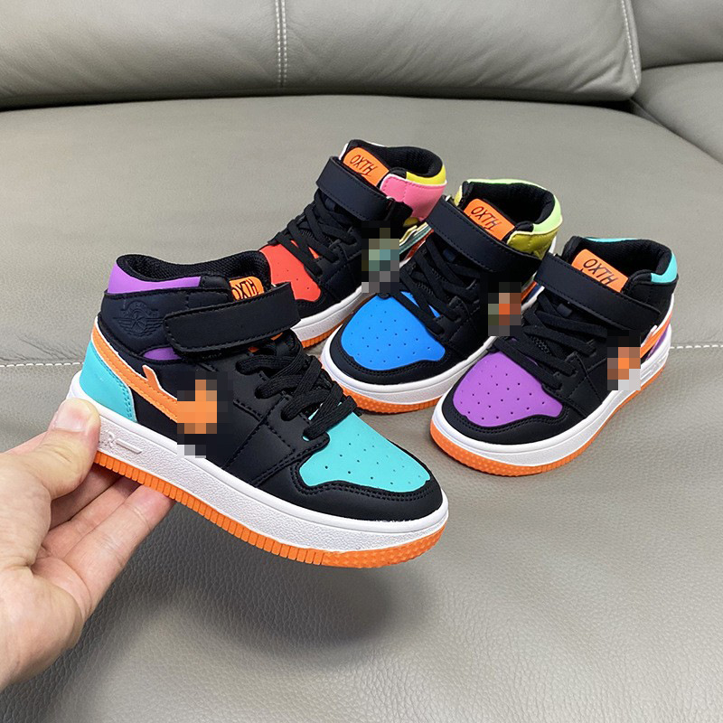 Children's Sports Shoes 2025 New Boys' Genuine Leather Running Shoes Girls' High-Top Flats Cotton Shoes Sneakers Drop Shipping