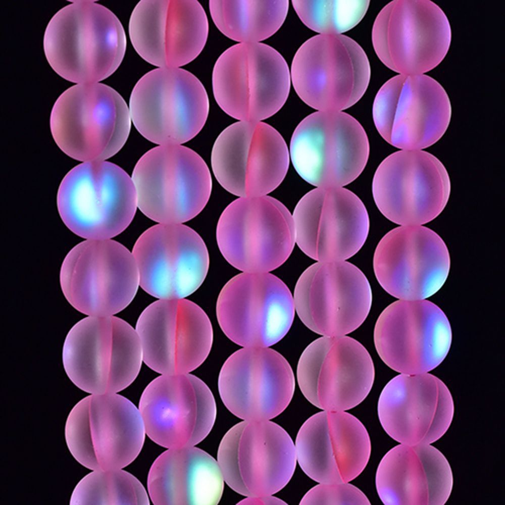 Picture of Synthetic Frosted Moonstone Loose Beads Imitation Glitter Stone Round Beads DIY Bracelet Necklace Jewelry Beaded Accessories B-003