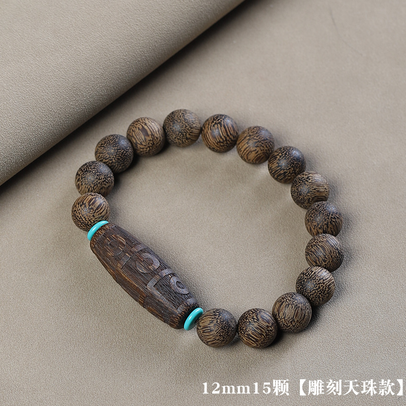 Picture of Vietnam Nha Trang Bai Qinan Ailwood 20 Bracelet Submerged Old Material Wen Play Men's and Women's Single Circle Buddha Bead Bracelet