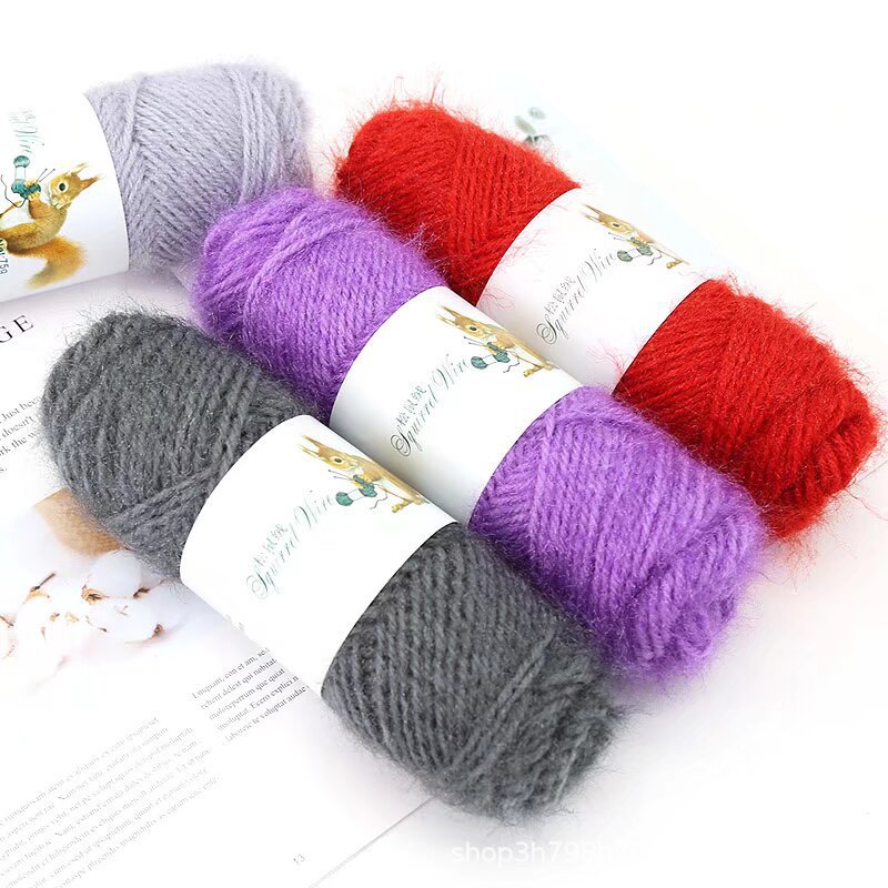 Squirrel velvet stick needle in thick handmade diy knitted baby hat scarf coat wool ball manufacturers wholesale