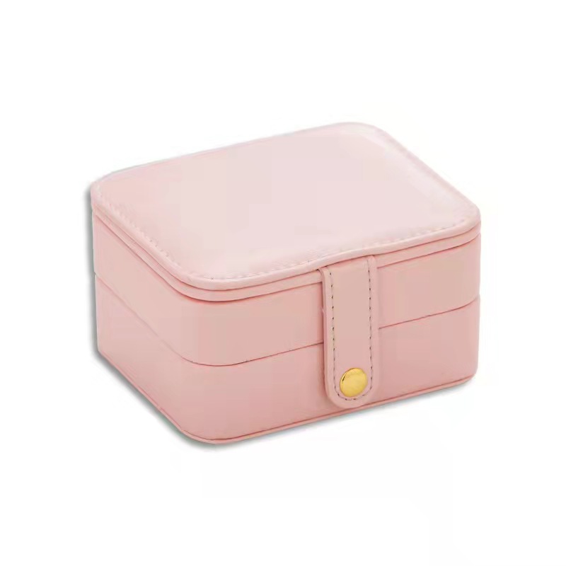 Picture of South Korea exquisite jewelry box multi-layer portable travel with mirror jewelry box earrings earrings packaging jewelry storage box