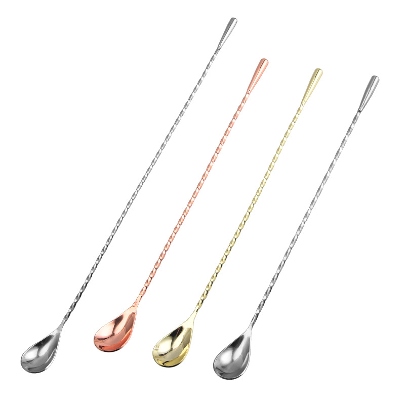 Picture of Tear Spoon Bar Spoon 304 Stainless Steel Drop Bar Spoon Thin Thread Bar Spoon Cocktail Mixing Spoon Bar Mixing Spoon Bar Mixing Spoon