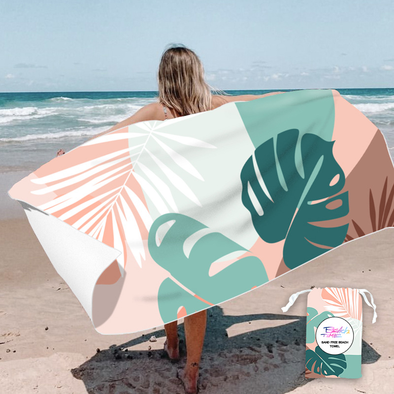 Picture of New Cross-Border Amazon European and American Double-Sided Velvet Quick-Drying Bath Towel Customizable Printed Towel Beach Swimming Beach Towel