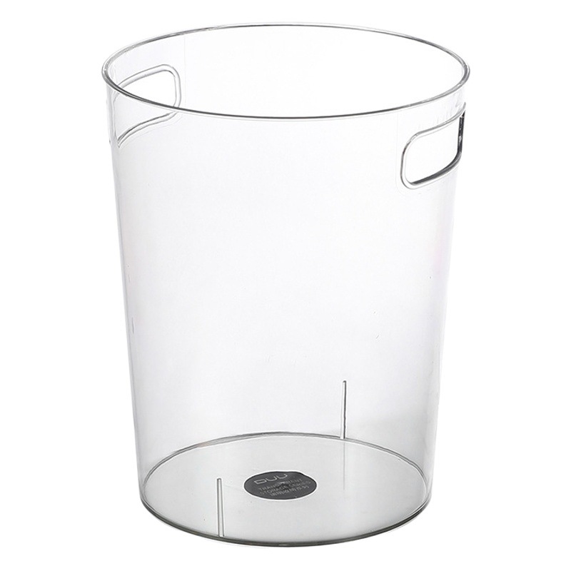 Transparent household trash can wholesale desktop creative simple living room trash basket red portable PET storage bucket ice bucket