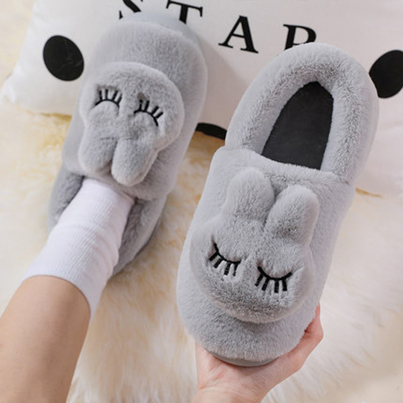 Picture of Women's Cotton Slippers for Winter Home Use, Indoor Plush Non-Slip Warm Slippers for Couples, Winter Closed-Back Cotton Shoes, Plush Men's Slippers