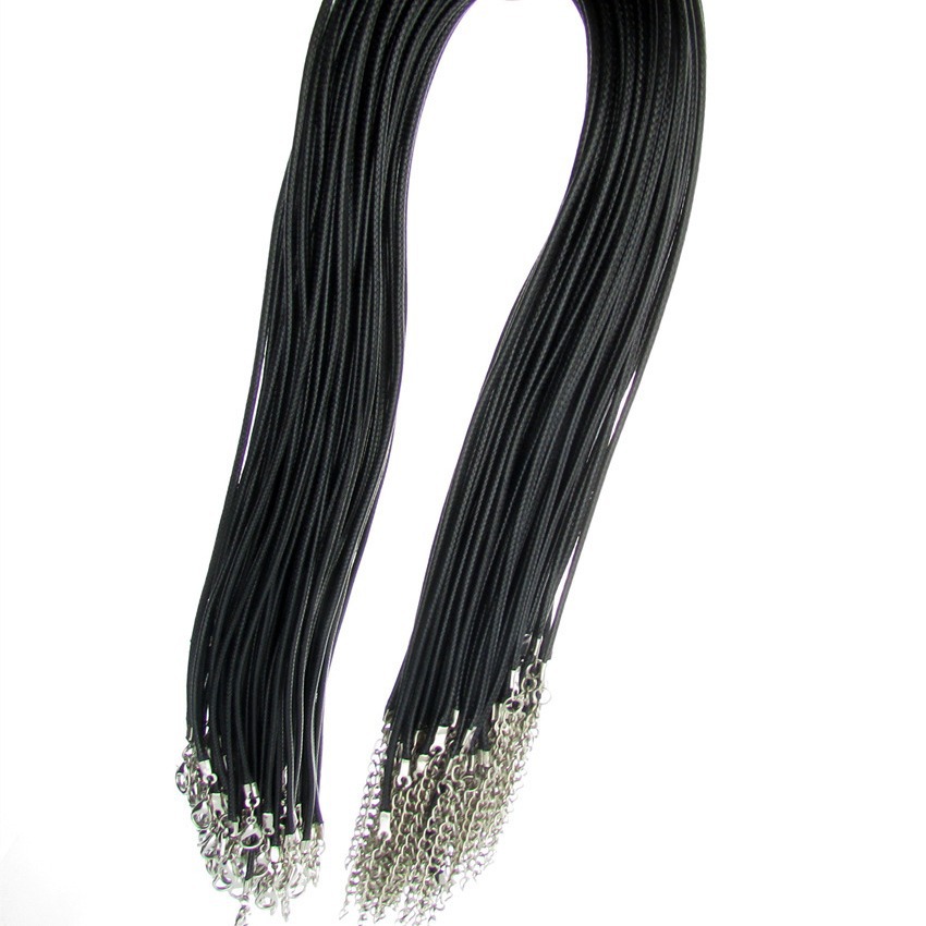 Picture of D Jewelry Accessories DIY Necklace Rope Lobster Clasp Leather Rope Korean Wax Thread Necklace Rope Black Leather Rope Pendant Pendant Rope